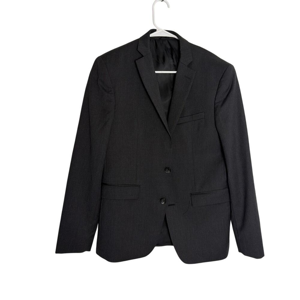 Bar III Extra Slim Fit Men Size 38S 100% Wool Dark Gray Suit Jacket Blazer